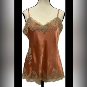 Elegant Lace Trim Satin Shirt